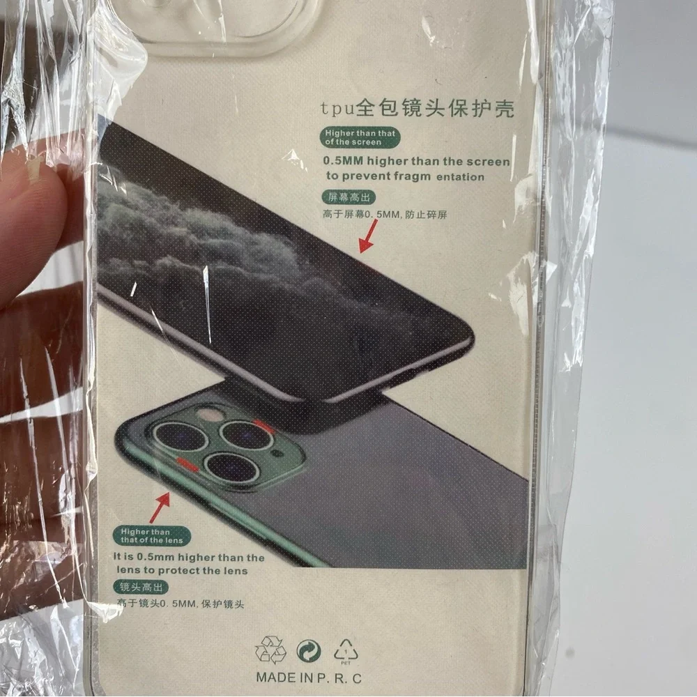 For iPhone 14 Clear flexible Case 0.5MM higher then the screen & lens to protect